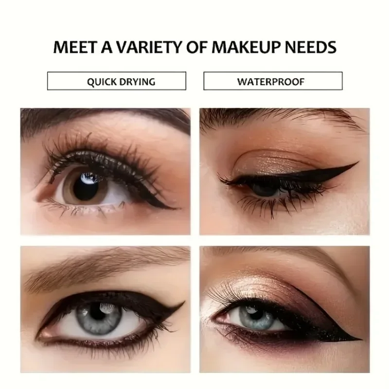 3 Stück schwarzer flüssiger Eyeliner-Stift, langlebig, wasserfest, einfach zu bedienender Eyeliner-Stift für Anfänger, perfekt für atemberaubendes Augen-Make-up