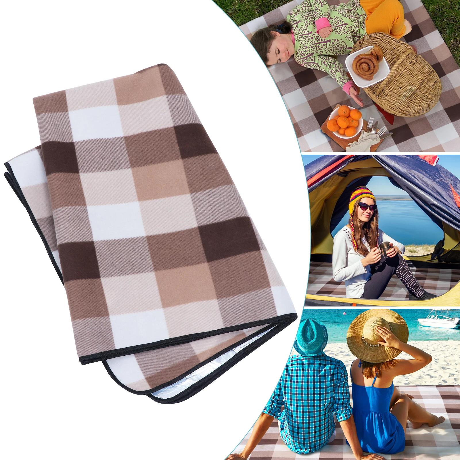 

Premium Large 10Mm Thick Beach Mat Waterproof Outdoor Camping Ground Cushion Dirt Insect Proof Durable Picnic Blanket Festival