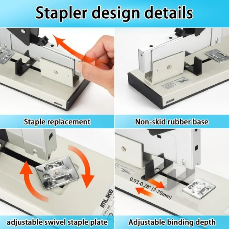 A+ Heavy Duty Stapler with 2000 Staples: 200 Sheets Capacity Manual No Jam Desk ...