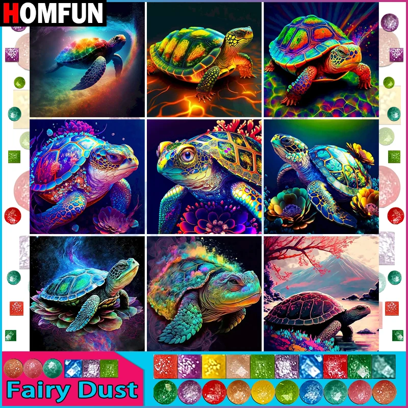 

HOMFUN сказочная пыль полная дрель алмазная живопись "животное морская черепаха" DIY картина горный хрусталь 5D Алмазная вышивка Декор