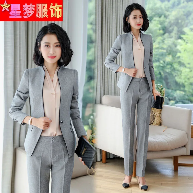 1108 Long Sleeve Long Sleeve Business Wear plus Size Black Business Formal Wear Suit White Collar Temperament Slim-Fitting Work