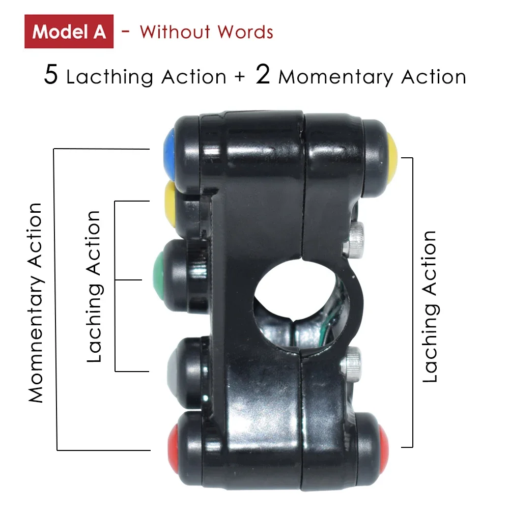 12V Aluminum Alloy Motorcycle Switches 7/8\