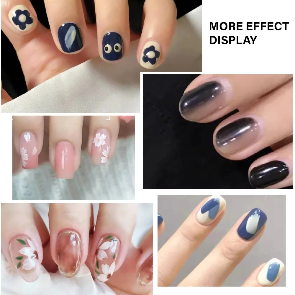 Set di pennelli per nail art fai da te da 7 pezzi - Manico acrilico trasparente viola Pennelli per intaglio e pittura floreale per disegni di unghie in gel/acrilico