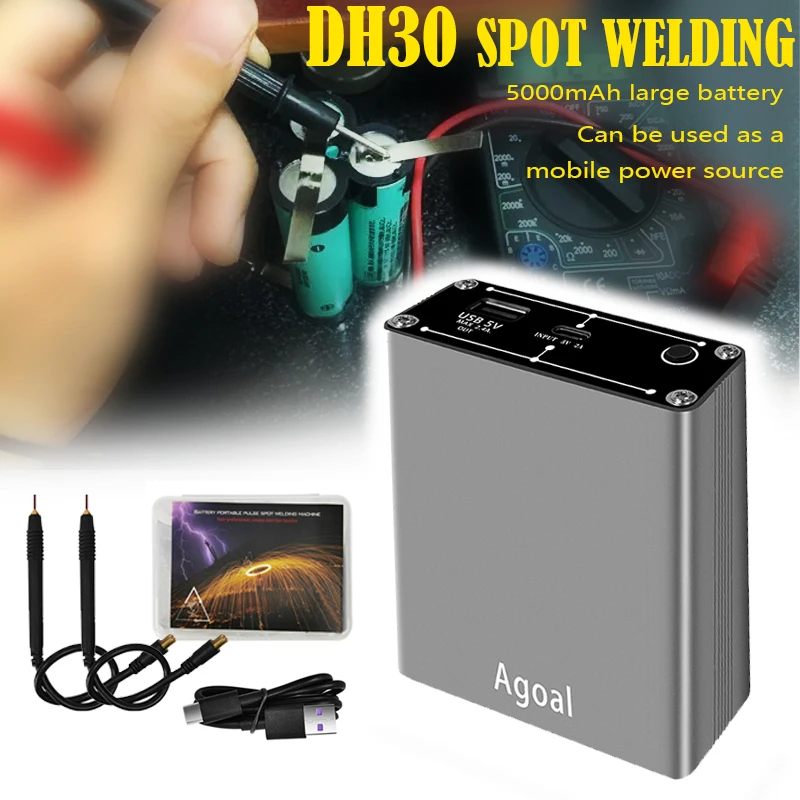 

DH30 Spot Welder Adjustable 30 Gears OLED Screen 5000mAh Include For Max 0.2mm Nickel Strip Portable Spot Welding