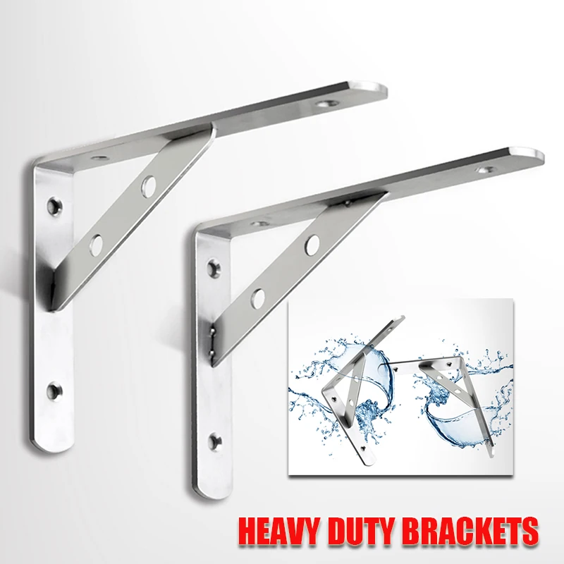 

Stainless Steel Triangle Bracket Wall Shelf Heavy Duty Braces Wall Heavy Duty Tripod Shelving Brackets Furniture Supports
