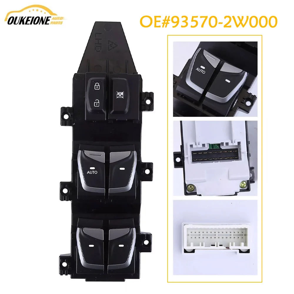 Electric Power Window Control Switch 93570-2W000 for Hyundai Santa Fe IX45 DM 2013 2014 2015 2016 Front Left Glass Lifter Button