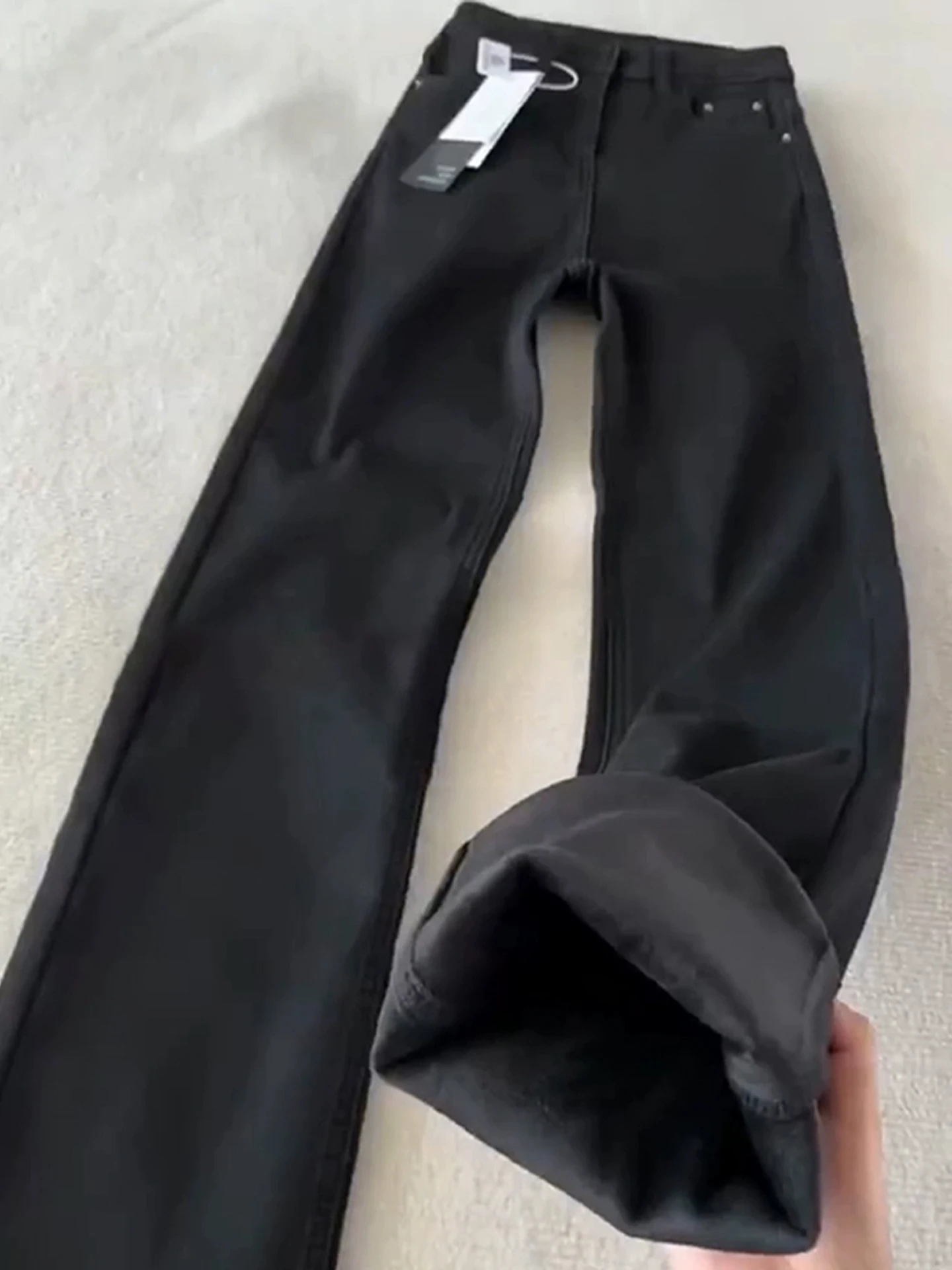 

Мужские джинсы Bla Fce с подкладкой, утепленные, прямые, расклешенные, в американском стиле, повседневная молодежная одежда