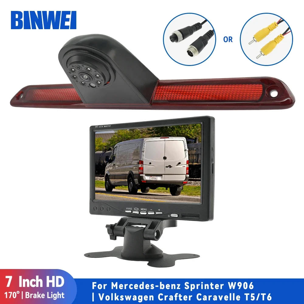 

BINWEI Car 7 Inch Monitor with Rear View Camera Brake Light for Mercedes-benz Sprinter W906 | Volkswagen Crafter Caravelle T5/T6