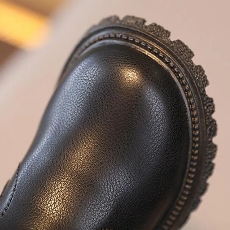 أطفال أحذية قصيرة أزياء الأولاد أحذية الخريف الشتاء جلد الأطفال الأحذية عدم الانزلاق طفل الفتيات التمهيد طفل أحذية الثلوج