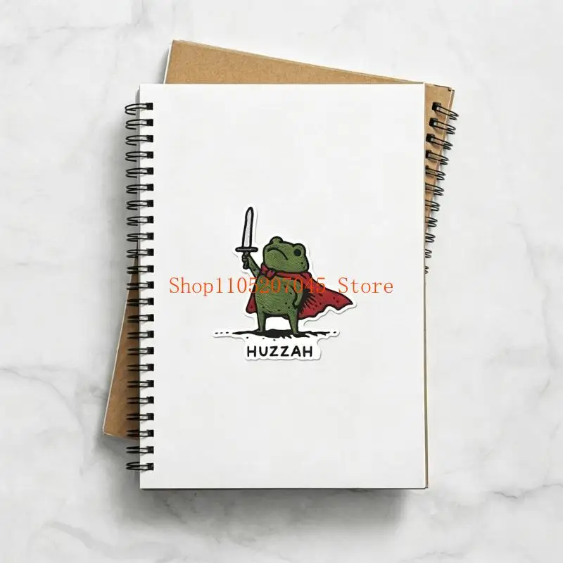 37cd Decorative Frogs Paper Sticker Cartoon Frogs Graphics With Red and Swords Single Decal for Car Interior Styling Cup