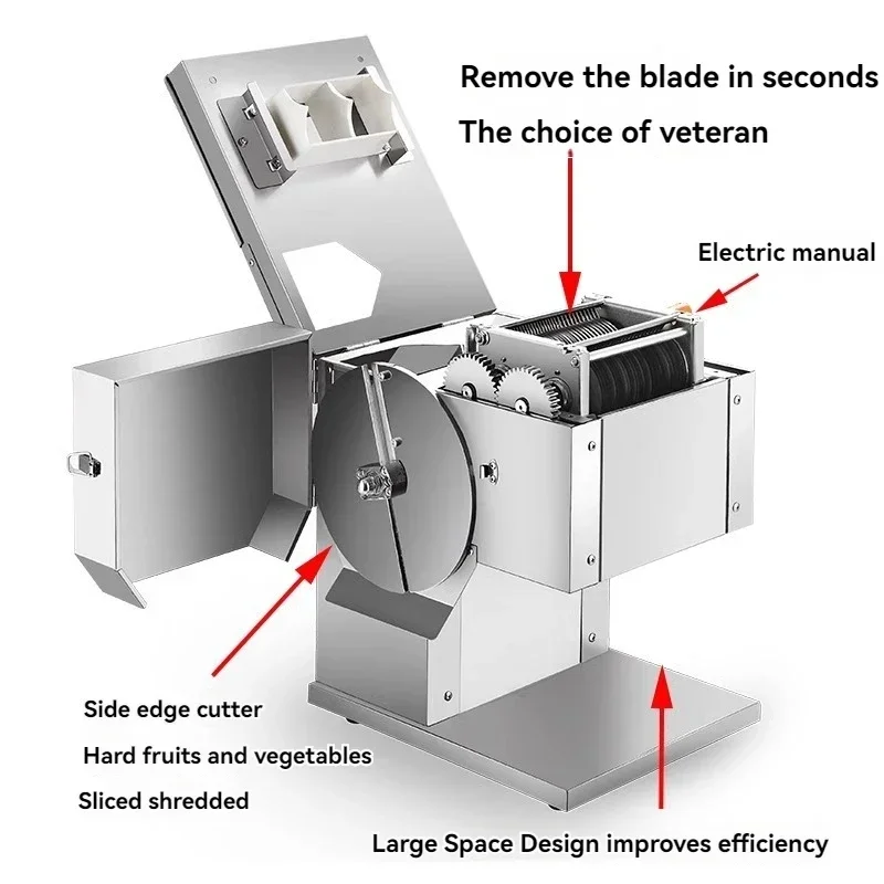ماكينة تقطيع اللحوم الجديدة، سلك كهربائي تجاري، قطع خضروات أوتوماتيكي، لحم مفروم من الفولاذ المقاوم للصدأ، صغير