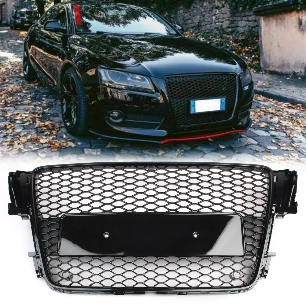 

RS5 Style Auto Front Bumper Grille Honeycomb Sport Styling ABS Mesh Hex Grill For AUDI A5 B8 S5 8T 2008 2009 2010 2011 2012