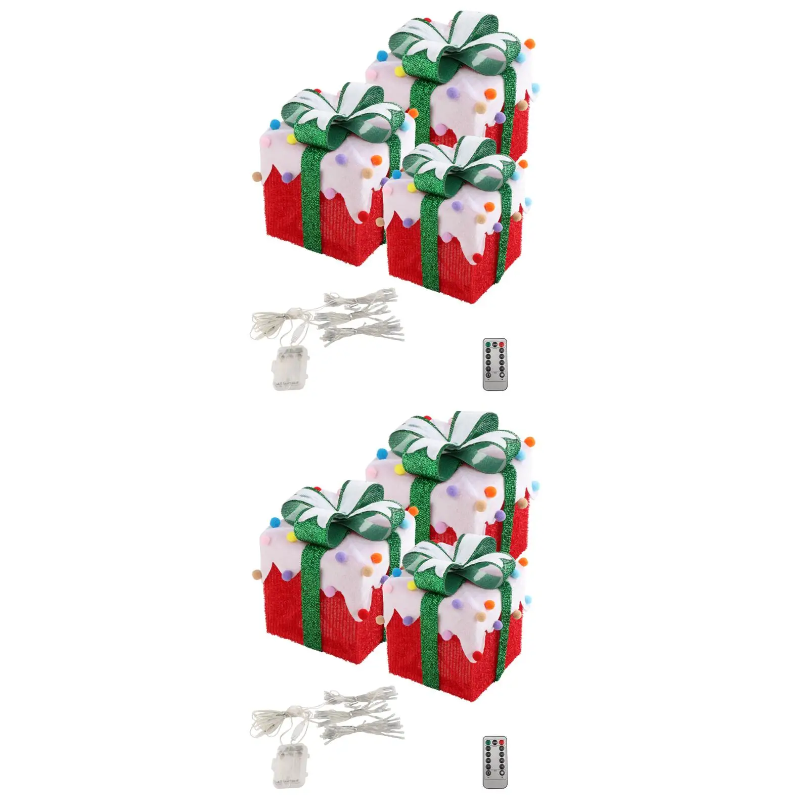 Scatole regalo illuminate a LED Decorazioni natalizie con fiocco per la stanza del negozio di Natale