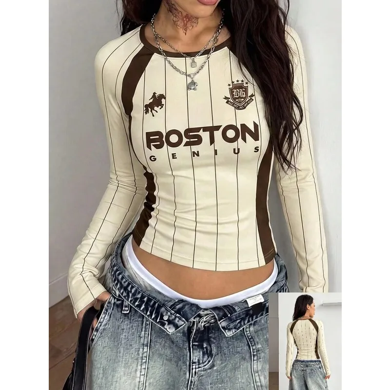 Casual Sporty Women's Kid Boston Pony Graphic Print Long-Sleeve T-Shirt Retro Sportswear City Break Party Carnival Fashion Tees