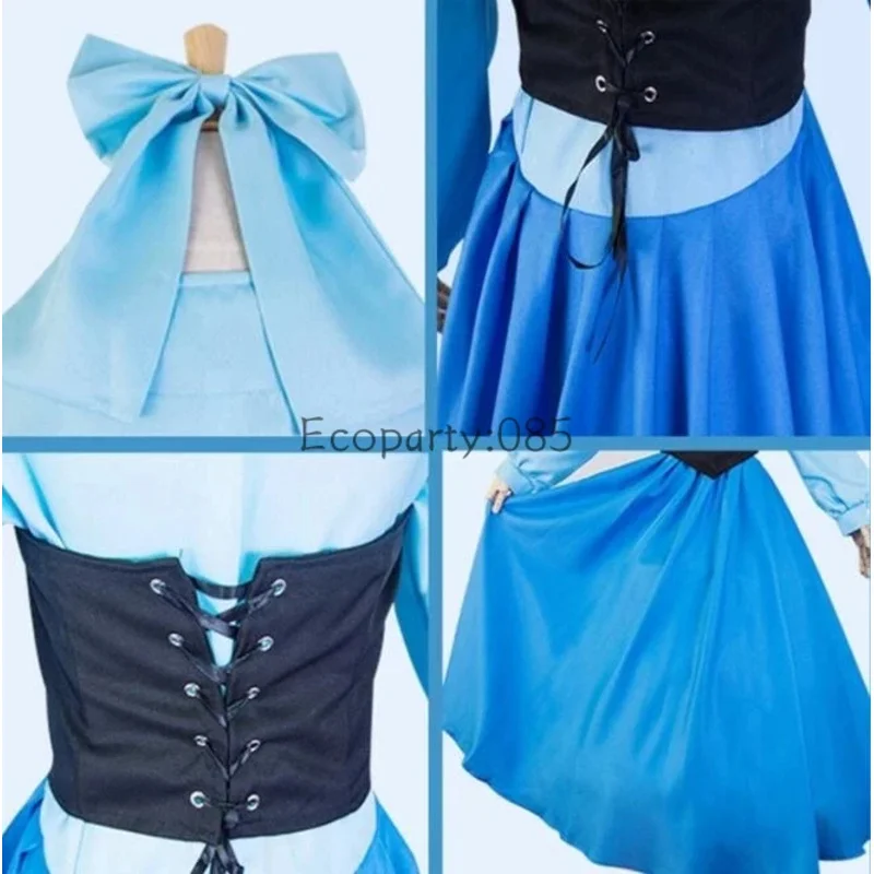 Anime Ariel Princess Cosplay Costumes For Adults Long Sleeved Waist Princess Dress Girls Stage Performance Party Costume