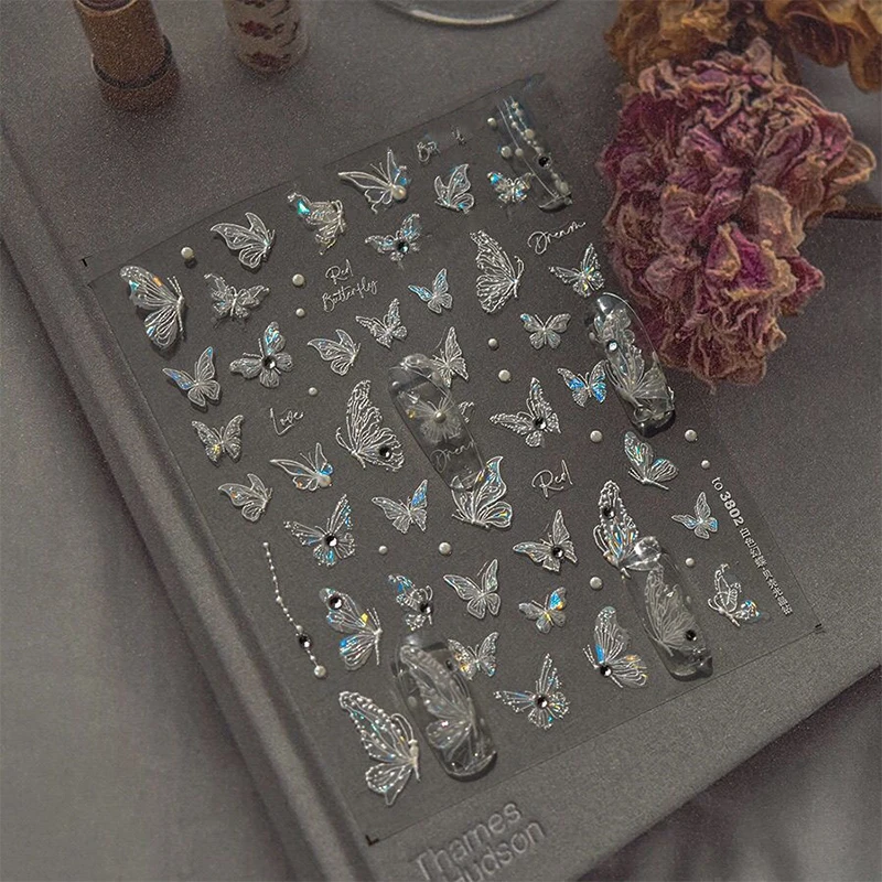 Prachtige zelfklevende Nail Art decoratieve stickers Leuke vlinder Nail Art Stickers Creatieve Fairy Nail Art Stickers Geschenken