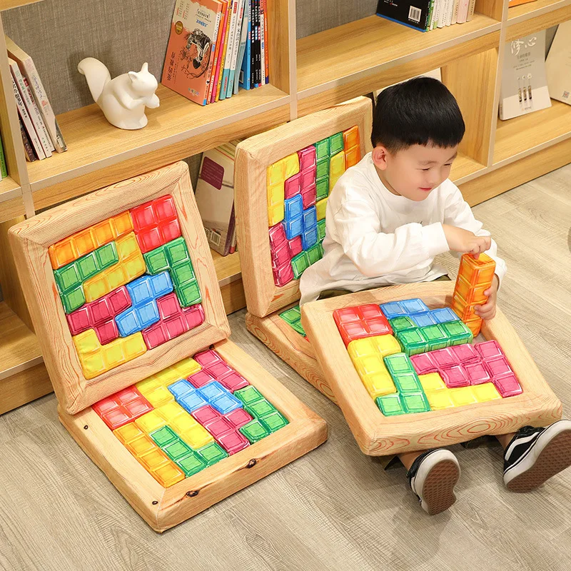Cereative Puzzle Cushion, Toys Education, Assembly Of Plush Tetris Blocks Pillows, Home Decor Building Blocks Cushion 40cm