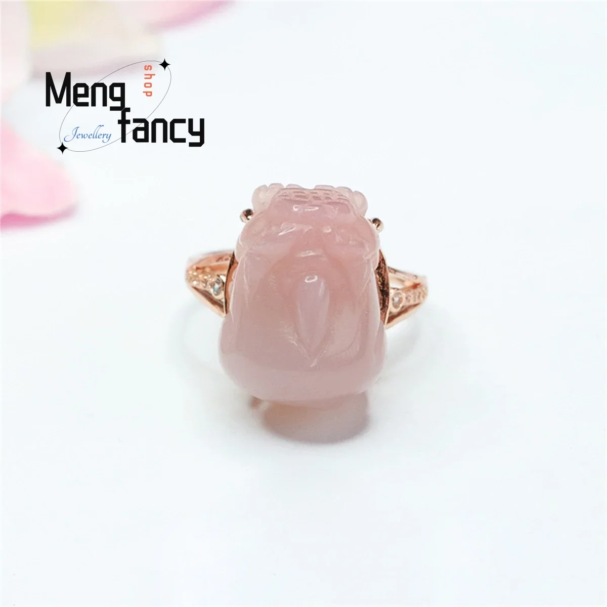 

Natural Salt Source Agate Pixiu Ring Simple Elegant Personalized Fashion Luxury Versatile Perfect Beauty Women Couple Jewelry