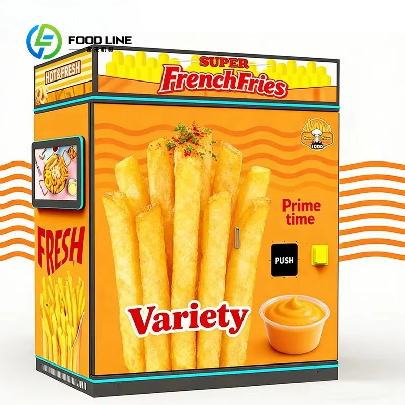 French Fries Fried Potato Chips Chicken Vending Machine 32-inch Large Touch Screen Customized 24h Self-service Hot Sale Machine