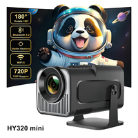 HY320 mini Newly Native 1080P Android 4K 1980*1080 Projector 390ANSI Wifi Cinema Outdoor Portable 180 °  Rotable hy300 Projector