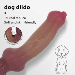 Soft Medical Silicone Dog Penis Anal Plug Suction Cup Cock Gay G Point Masturbators Dildo Butt Plug Adult Sex Toy for Men Women