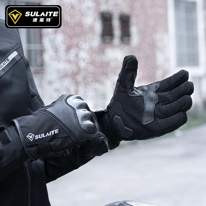 Motorcycle Gloves For Men Winter Waterproof Gloves Warm Inner Carbon Motorcycle Racing Gloves Touch Screen Motorbike MTB