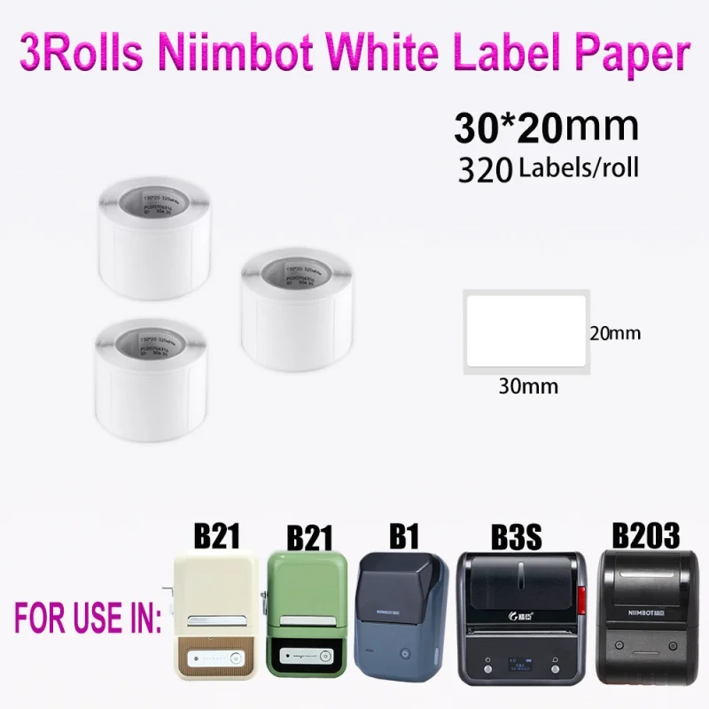 Memo Thermal Sticker Self-adhesive Waterproof Roll Label Paper Inkless NIIMBOT Auto Adhesive Sticker Label Paper B21 B3S B1 B203