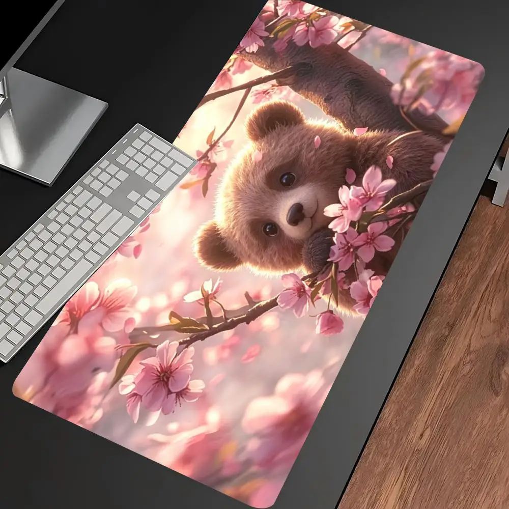 Kawaii Panda Desk Mat Cute Gaming Mouse Pad Non Slip Rubber Keyboard Mat Extended Table Laptop Office Game Decor Accessories