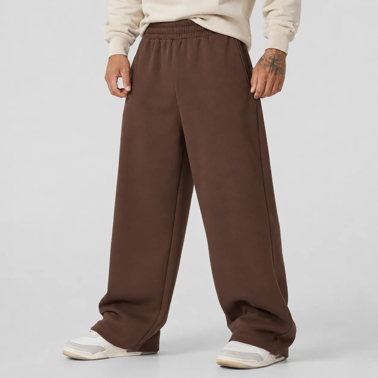 Mens Sweatpants Straight Fit Joggers for Sports and Streetwear Loose Oversized Casual Pant Drawstring Multi-pocket Men Long Pant