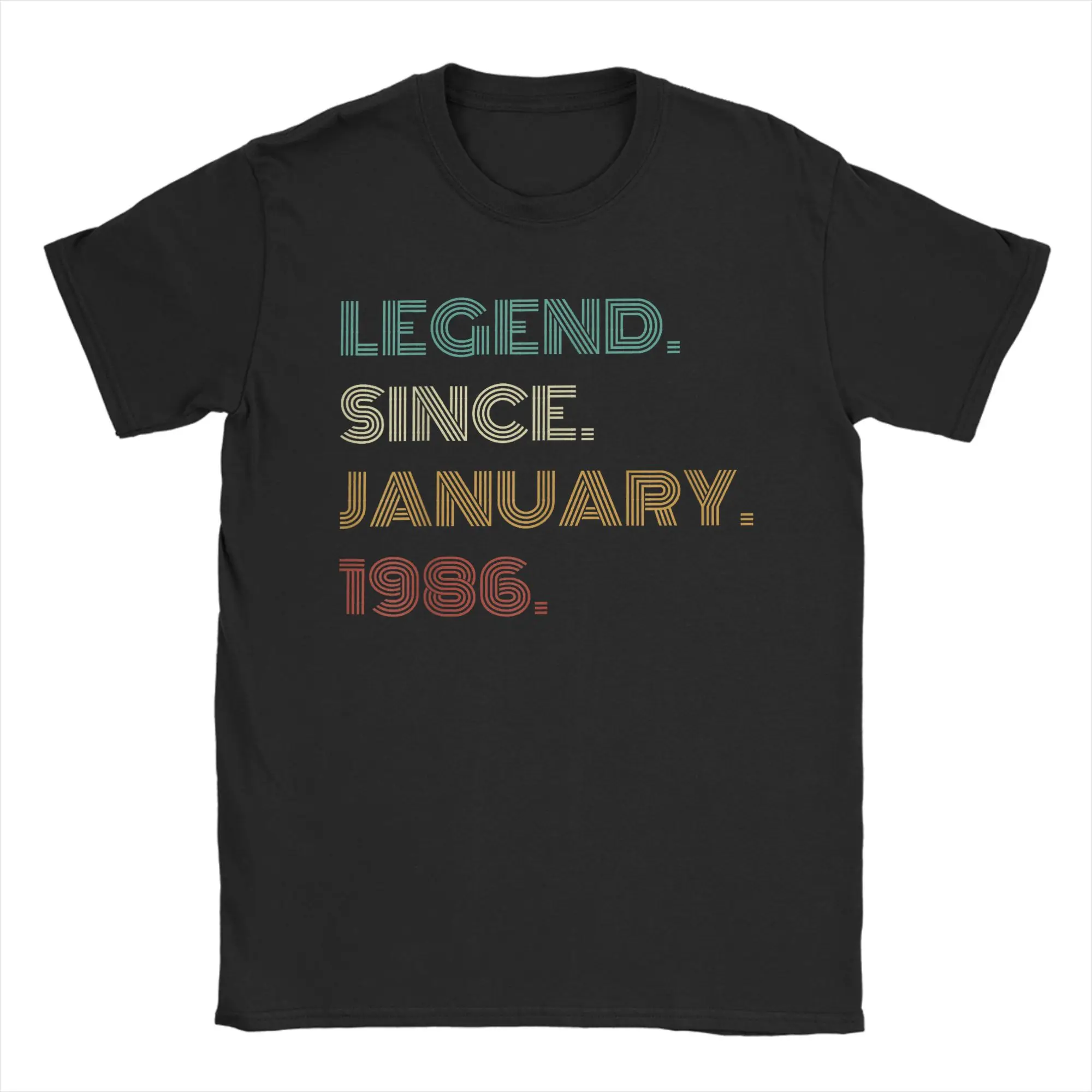 

Men T-Shirt 40 Years Old Legend Since January 1986 40th Birthday Cotton Tees Short Sleeve T Shirt Round Neck Tops New Arrival