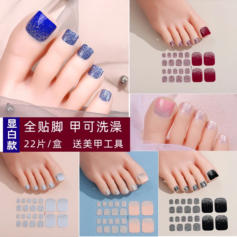 Top Nails New Top Nail Polish Film Toetop Nail Sticker Internet Celebrity Xiaohongshu Top Nail Sticker Solid Color Scallion