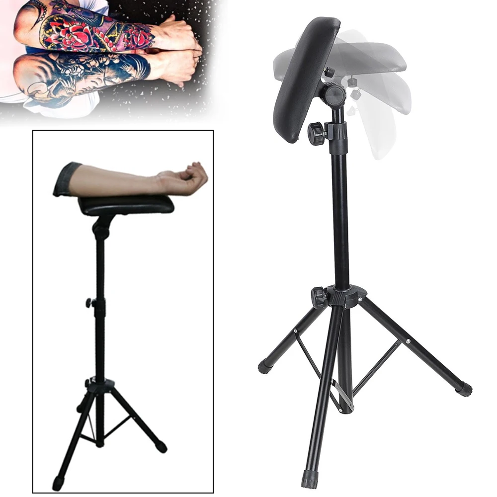 Tattoo Tripod Stand Arm Leg Rest Studio Chair Sponge Pad Height Adjustable