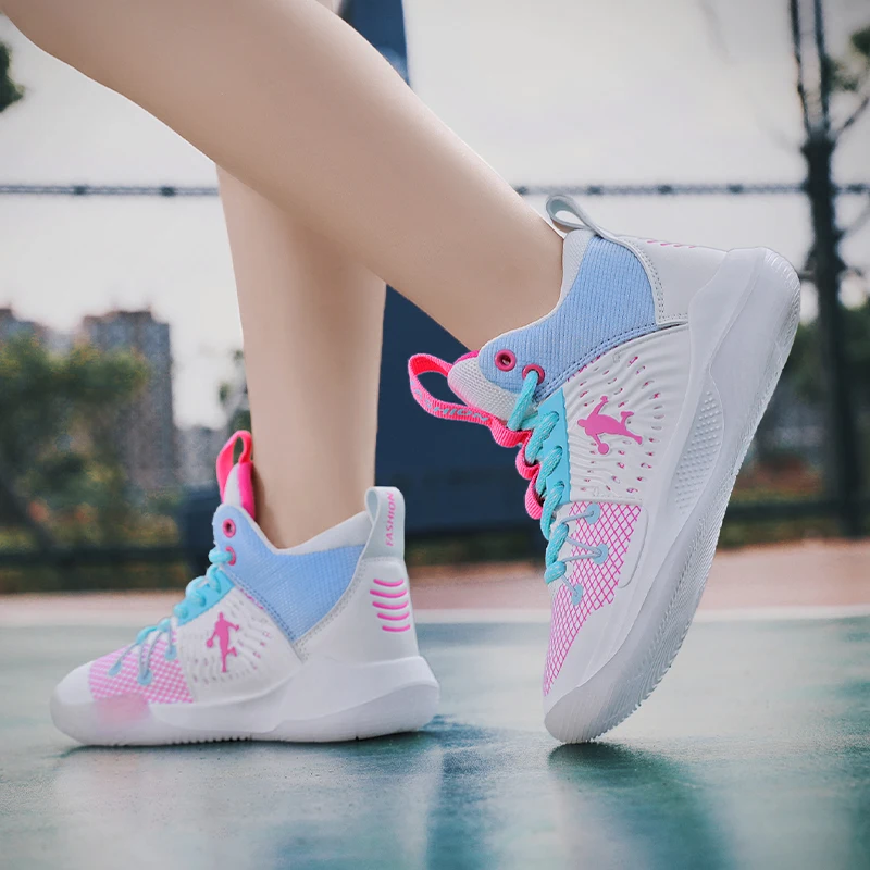 Hot Sale Brand Basketball Shoes for Children Boys Sports Shoes Non-Slip Platform Basketball Sneakers Girl Kids Trainers