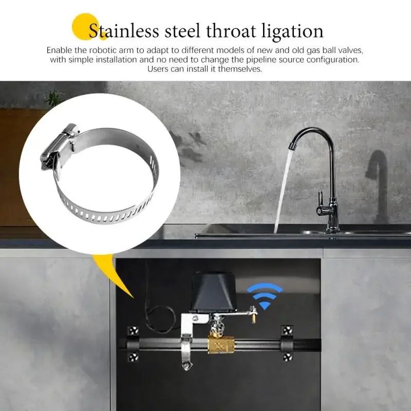 Matter /tuya วาล์วน้ำไร้สายควบคุมการปิดแก๊สสมาร์ทน้ำ/ก๊าซอัตโนมัติ manipulator ทำงานร่วมกับ Alexa Google Home