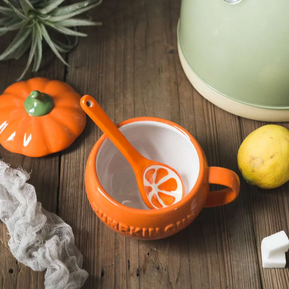 

Pumpkin Cup 300ml Ceramic Mug Creative Design for Halloween Breakfast Tea Coffee Milk Safe and Ergonomic Handle