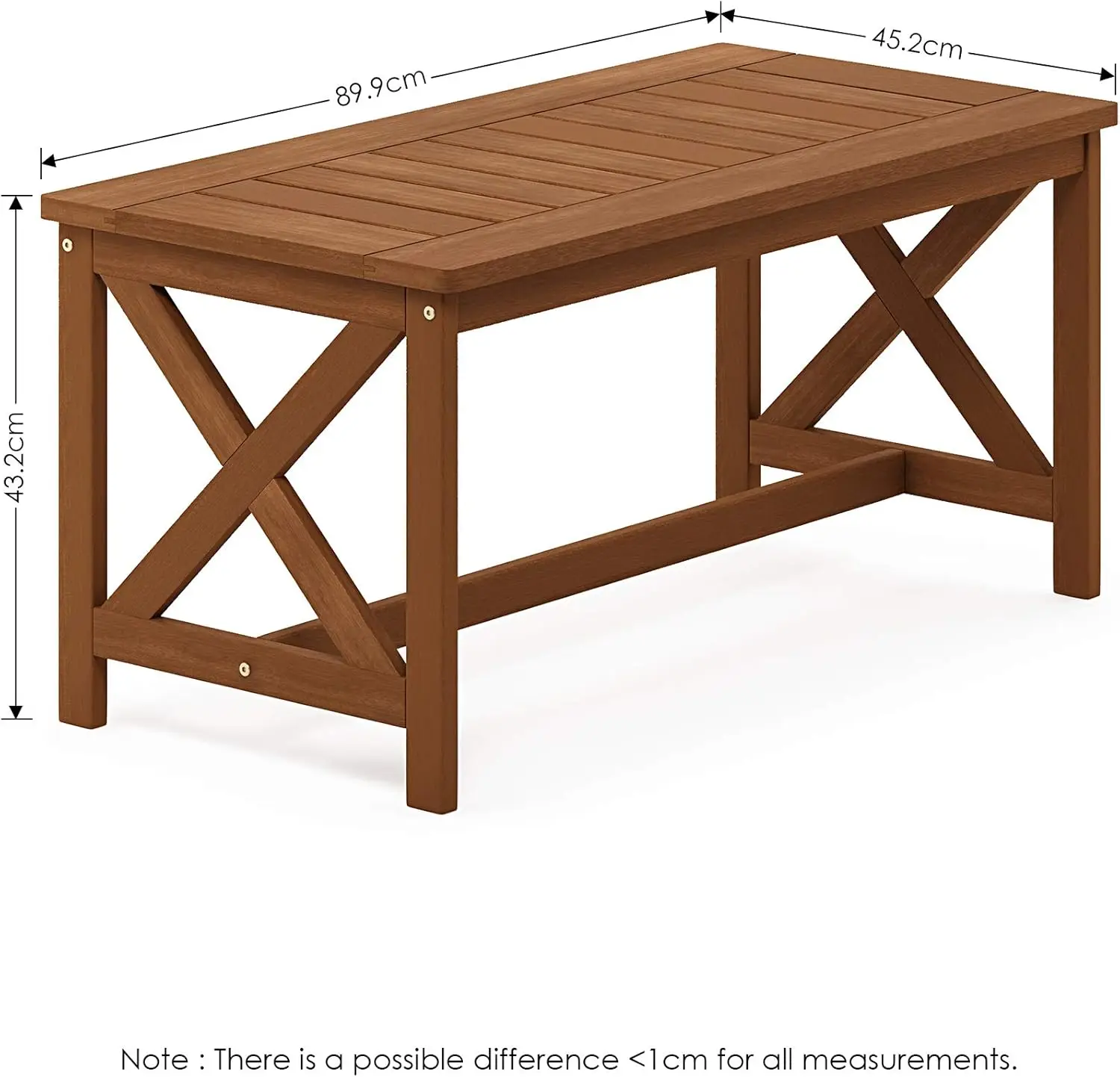 Tioman Coffee Table, X-Leg, Natural