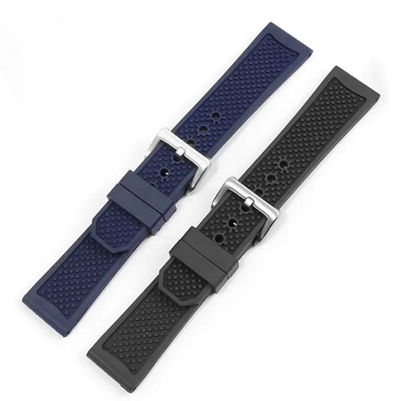 FluoroRubber Silicone Watch Band Waterproof Replace For Cartier Strap CALIBRE W7100055/WGCA0010 WSCA0006 Bracelet 23mm 24mm