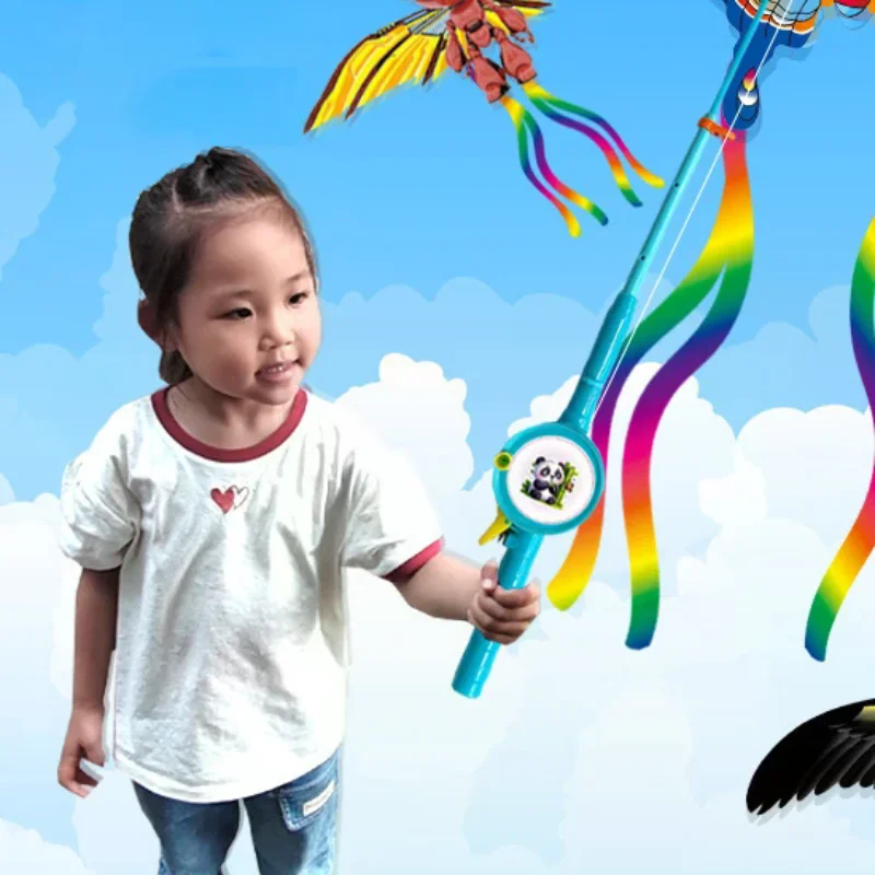 2025 Nuovi bambini palmare canna da pesca aquilone con code giocattolo interattivo all'aperto per divertenti attività genitore-figlio