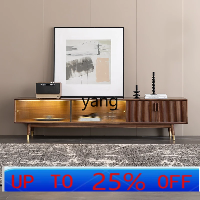 

Lcx. Modern Light Luxury TV Cabinet All Solid Wood Living Room Storage Cabinet