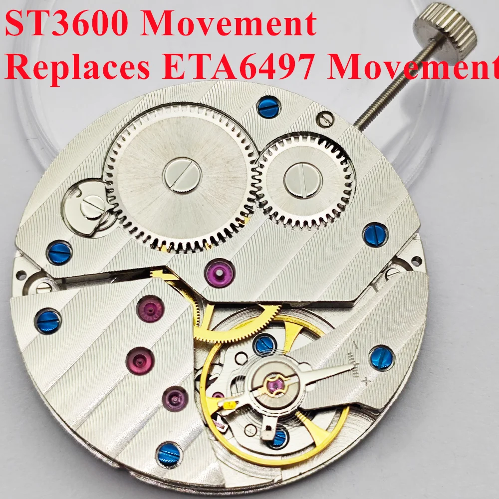 ST3600 High Accuracy Mechanical Movement 17 Jewels, Direct Replacement Movement Compatible with ETA 6497 for Men's Wristwatch