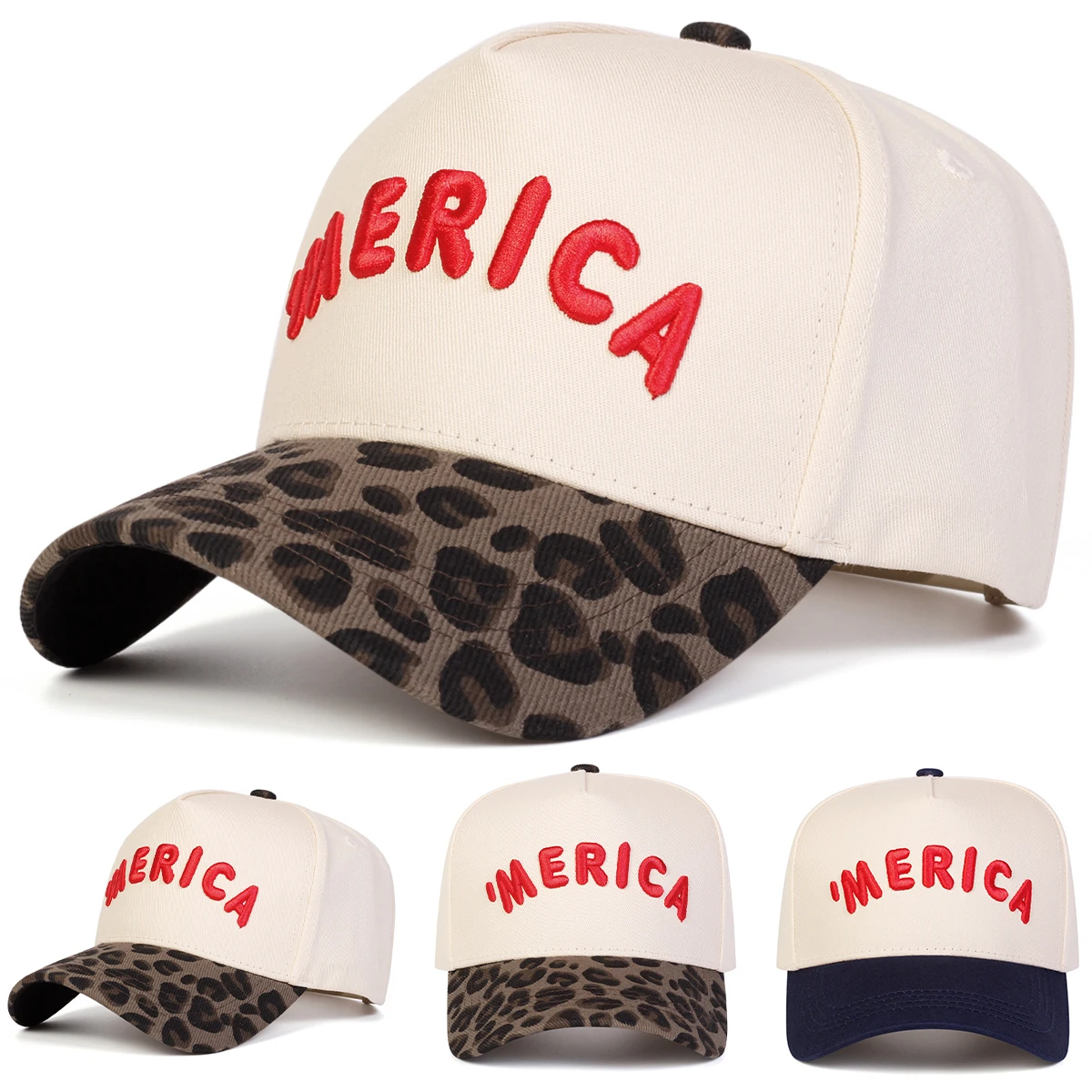 Unisex 'MERICA Embroidery Baseball Caps Spring Autumn Outdoo