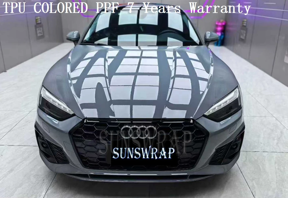 

Gloss Finish TPU PPF Cement Grey Protective Self-Healing Wrapping for Auto, Aviation, Marine Vehicles | Hydrographic Wet Lay
