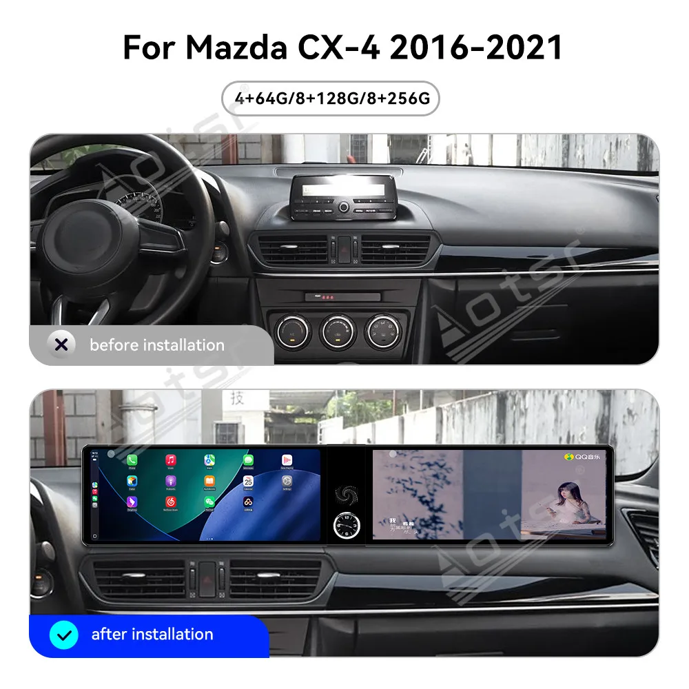 Qualcomm Dual Screen For Mazda CX-4 2016~2021 Android Car Radio Multimedia Player GPS Navigation Video Stereo Receiver Head Uni