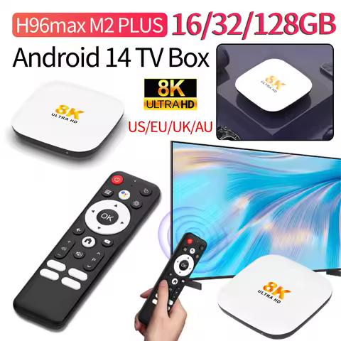 H96max M2 PLUS Android 14 Smart TV Box Wifi6 BT5.4 Set Top Box 8K Android Box with Remote