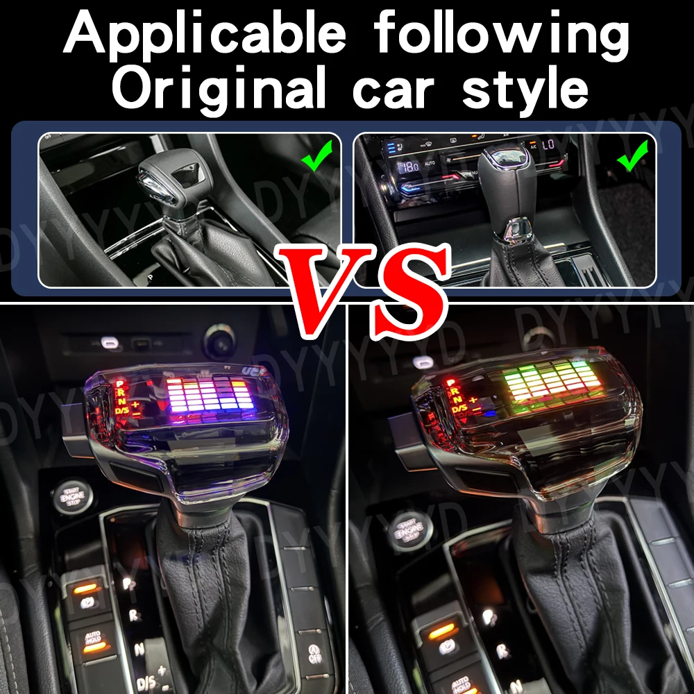 For Skoda Octavia Superb Yeti DSG Gear Shift Knob LED Crystal Shift Handball Gear Lever Car Parts Gear Shift Head Car Accessorie 2