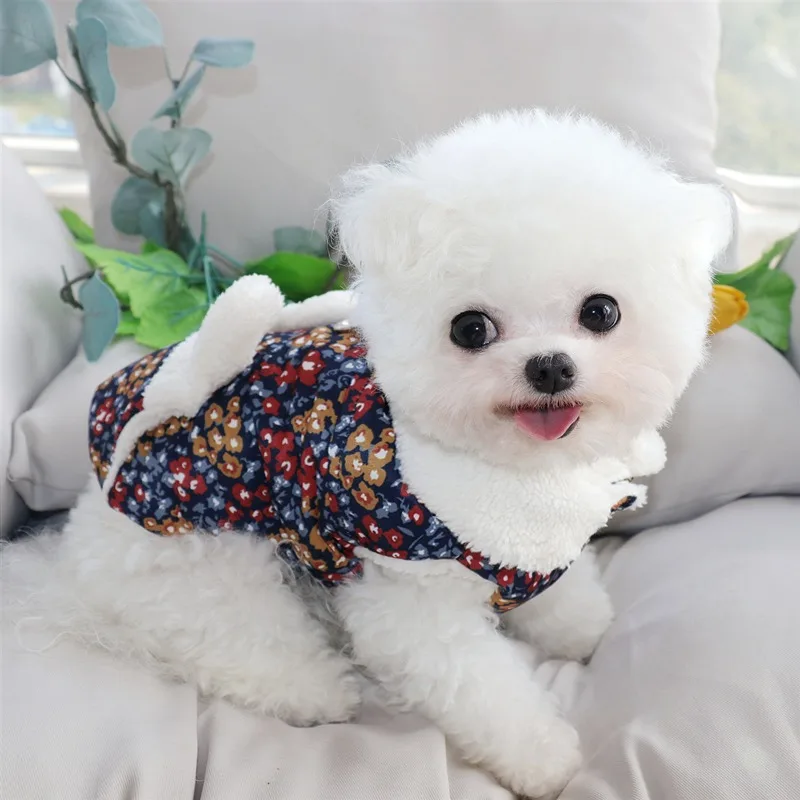 Winter Teddy Cotton Coat Bichon Classic Jacket Vest Schnauzer Warm Clothes Small Dog Cute Two Legs Clothes Pet Supplies