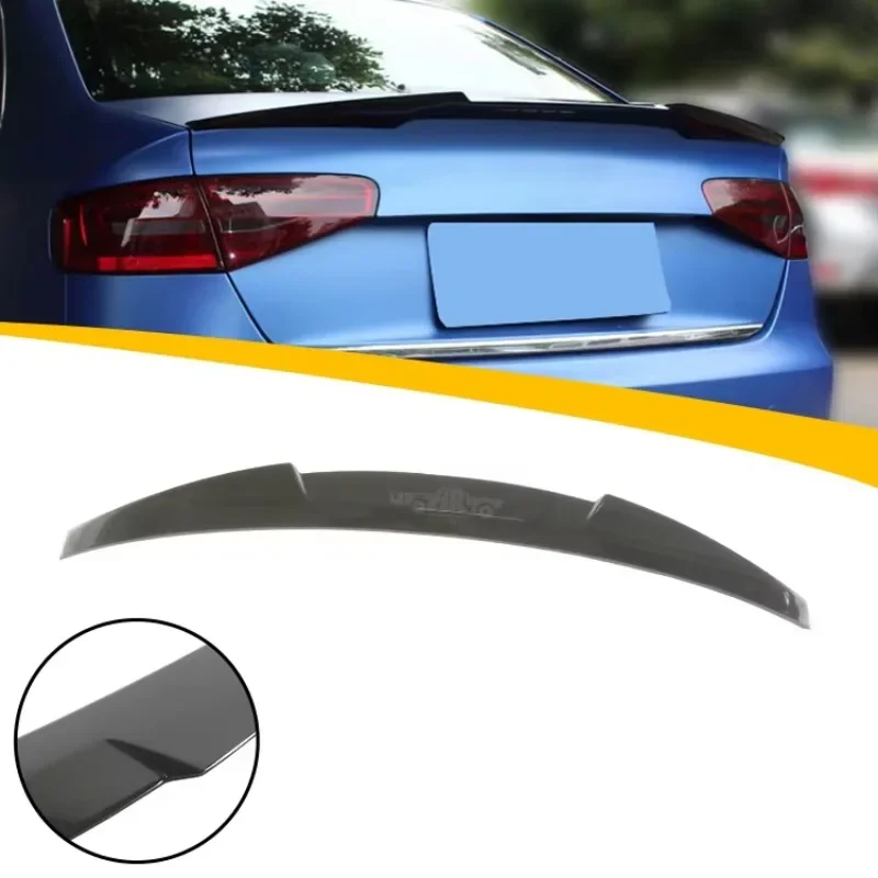 Professional Car Spoilers Manufactory R&D Produce ABS Plastic Black Carbon M4 Style Rear Trunk Spoiler For Audi A4 B8 2013-2016