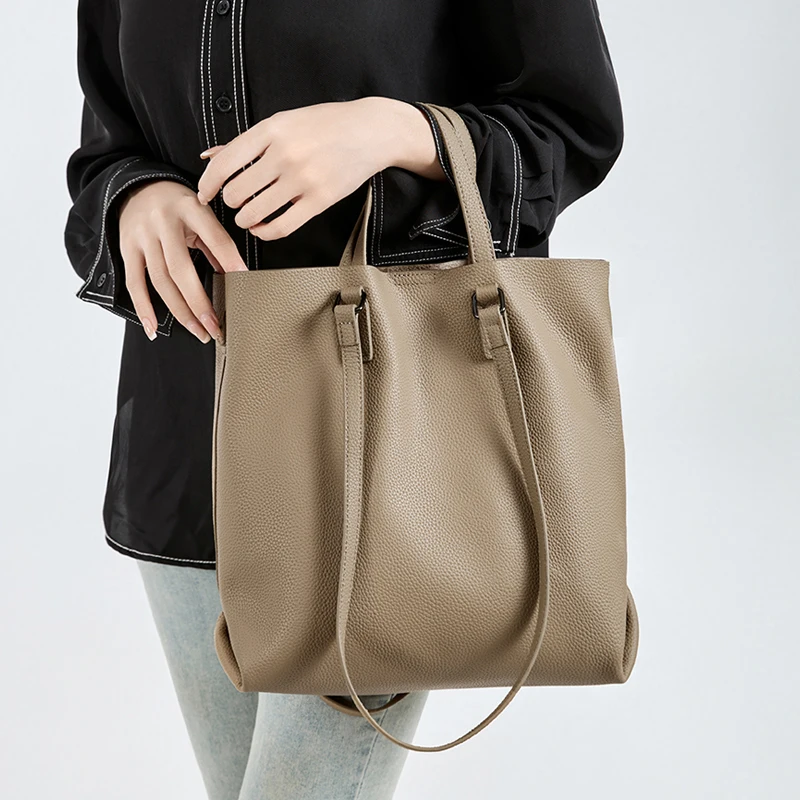 

Woman Cowhide Genuine Leather Shoulder Bag Women Casual Large Capacity Totes Handbag Ladies Office Work Strap Crossbody Bags New