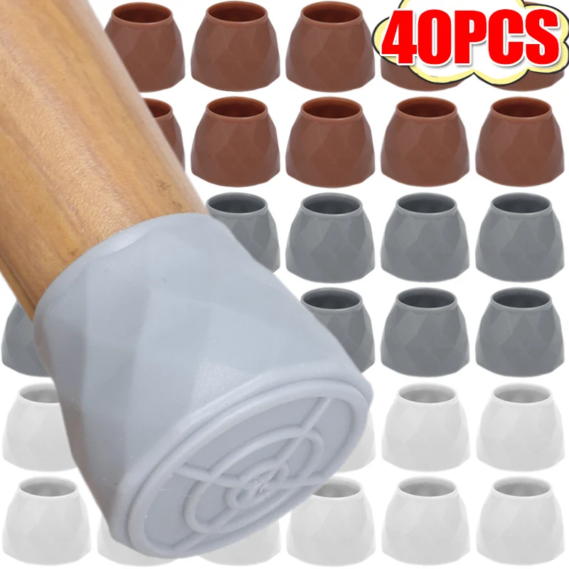 4/40pcs Chair Leg Cover Mat Floor Protectors Furniture Pads for Hardwood Floors Silicone Anti Scratch Table Chair Leg Foot Caps