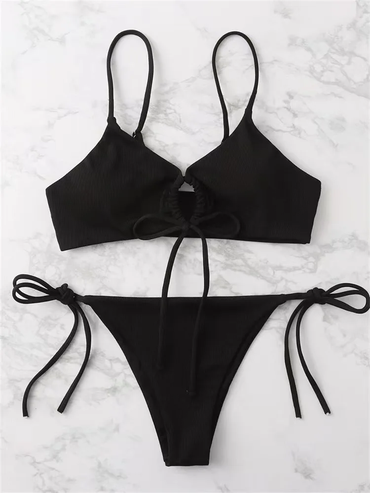 2026 Sexy Bikini Women Low waist Swimsuit Female Solid Brazilian Bikinis Set 2 Pieces Swimming Beach Bathing Suit New Beachwear